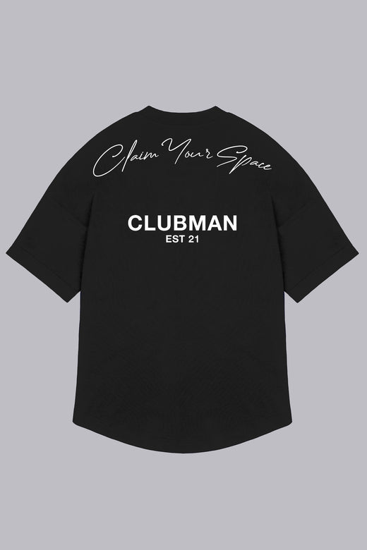Mens Clubman 'Signature Dash' T-shirt / BLACK