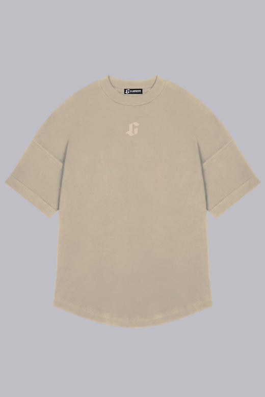 Mens Clubman 'Signature Dash' T-shirt / Mushroom