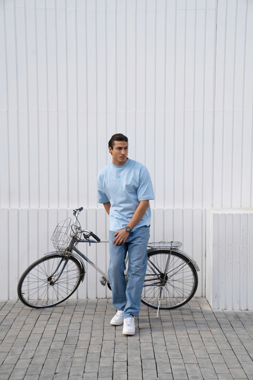 Mens Clubman 'Signature Dash' T-shirt / BLUE