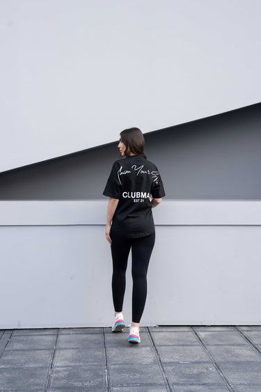 Mens Clubman 'Signature Dash' T-shirt / BLACK