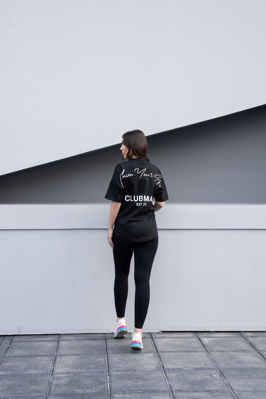 Mens Clubman 'Signature Dash' T-shirt / BLACK