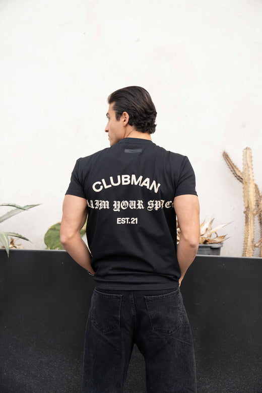 Clubman "BONE" Tee – Black/Cream