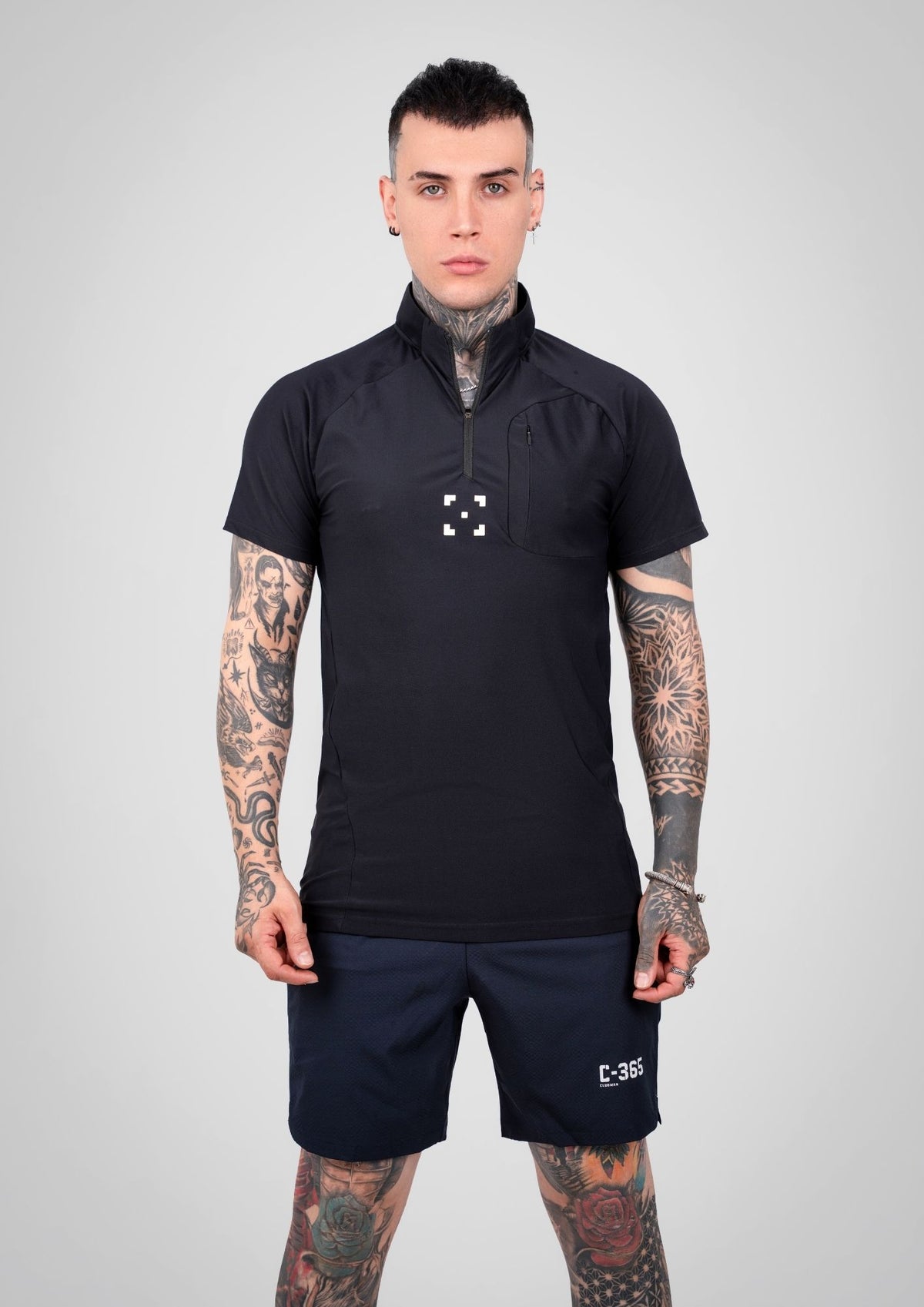 C-365 Strike Zip Tee (Model 825321) - Black