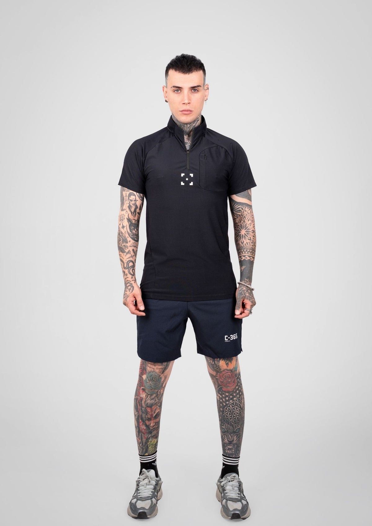 C-365 Strike Zip Tee (Model 825321) - Black
