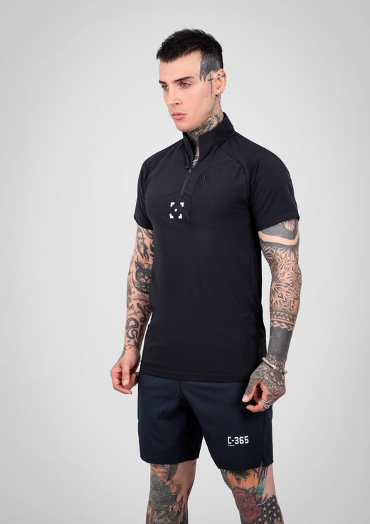 C-365 Strike Zip Tee (Model 825321) - Black
