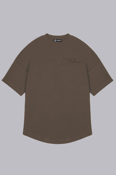 Mens Clubman 'Precision Line' T- Shirt Brown