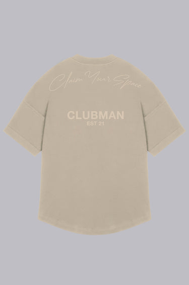 Mens Clubman 'Signature Dash' T-shirt / Mushroom