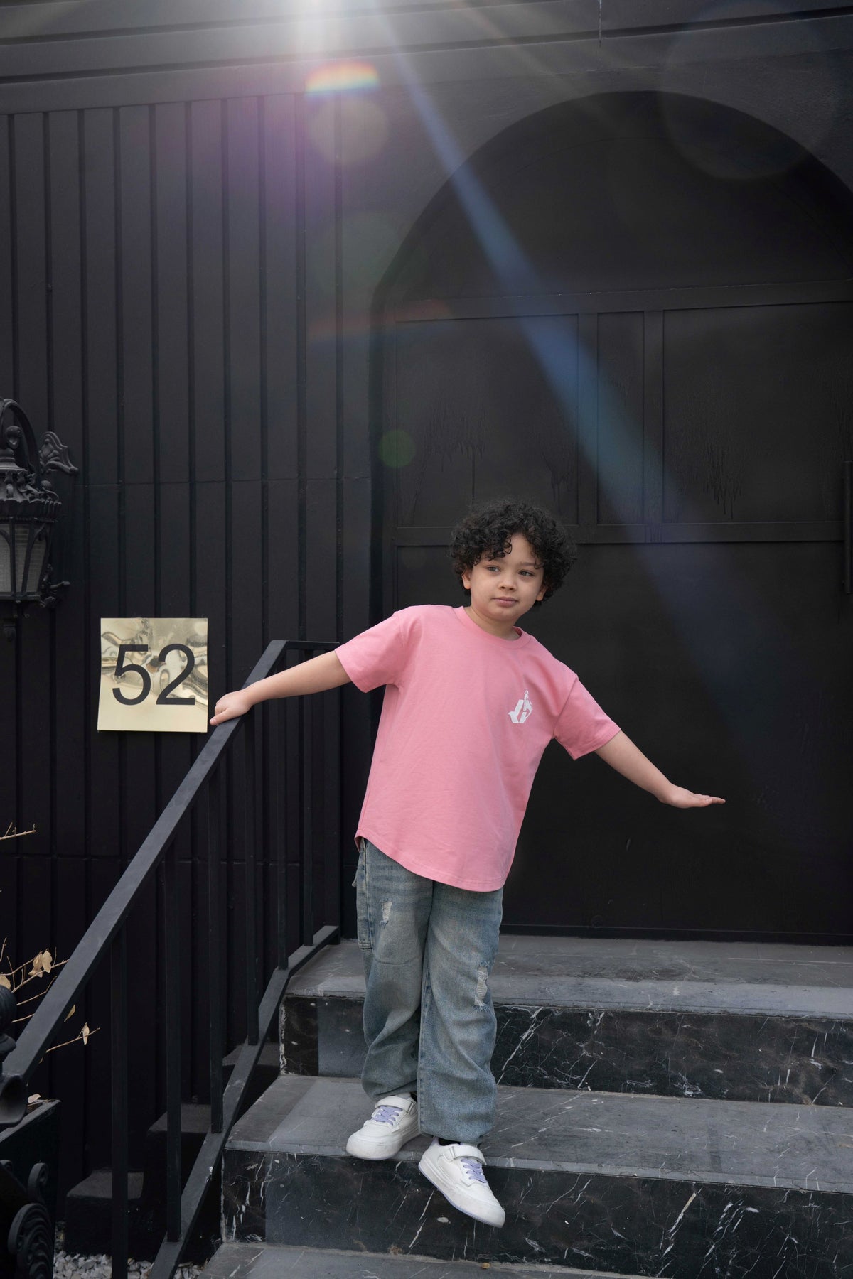 Clubman Kids "Footprint" Tee – Pink