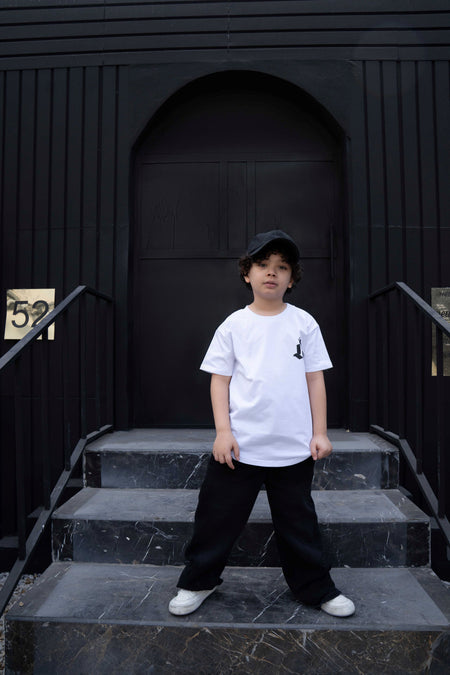 Clubman Kids Footprint Tee – White