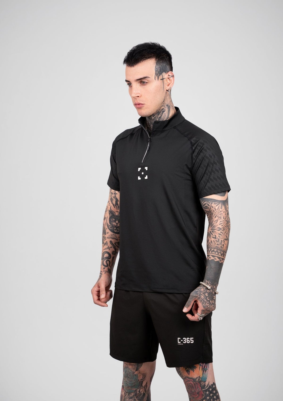 C-365 Motion Zip Tee (Model 823302) - Black